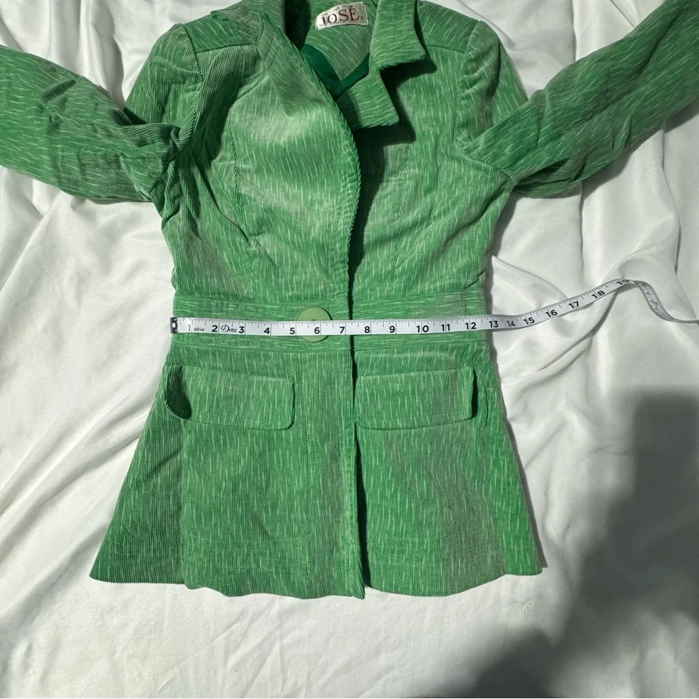 Vintage Boutique José Green Corduroy Suit Set ✨ Retro Mod Dark Academia Vibes - Picture 6 of 16